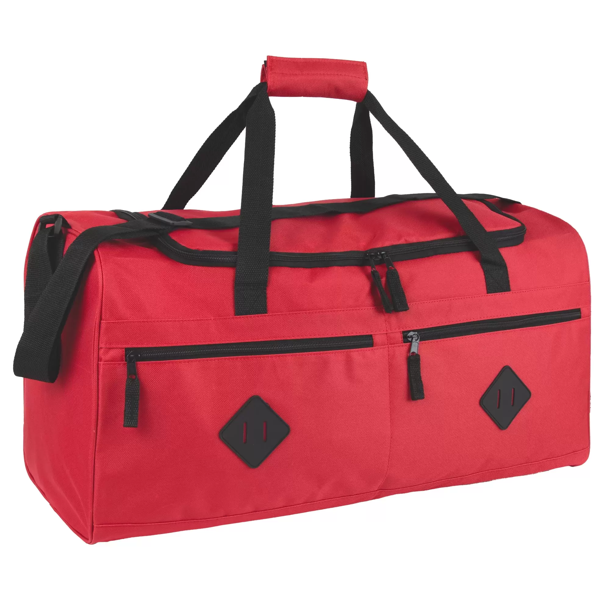 24 Inch 55 Liter Multi Pocket Duffle Bag for Men. Women. Sports. Gym. Traveling and Commuting in Red and Black