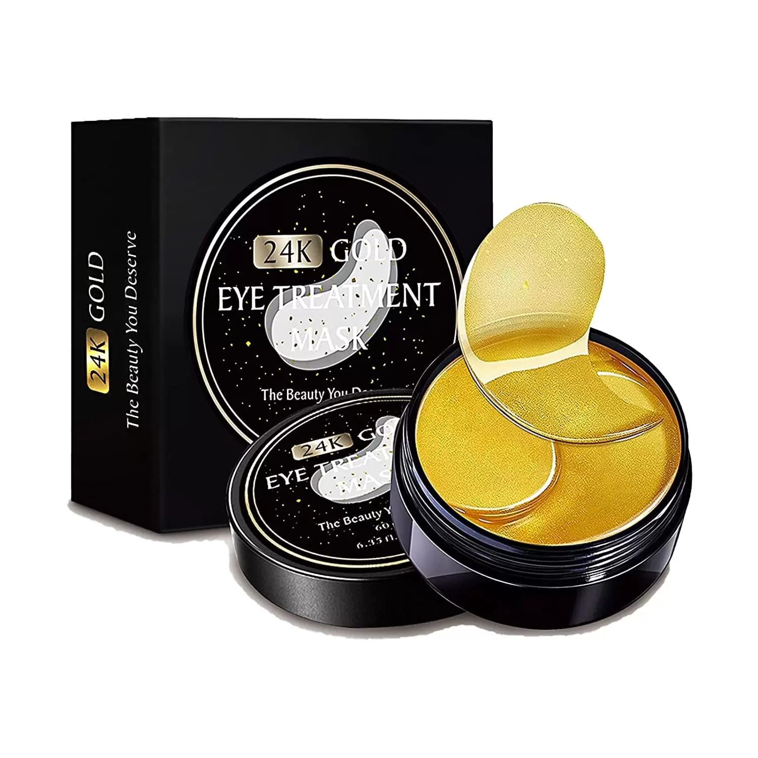 24k Gold Eye Masks-with Collagen Under Eye Patches. Dark Circles Under Eye Gel Treatment Masks. Under Eye Pads For Puffy Eyes.Under Eye Bags .Anti-Wrinkle. Moisturizing Improves Elasticity 30 PAIRS