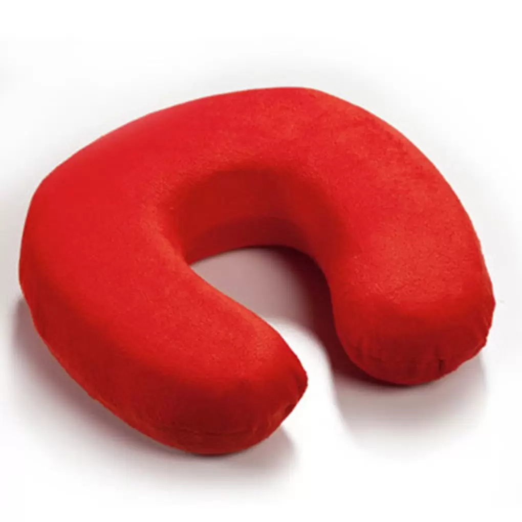 Thinsont U Shape Foam Neck Head Neck Soft Travel Pillow for Business Office Train Rest red