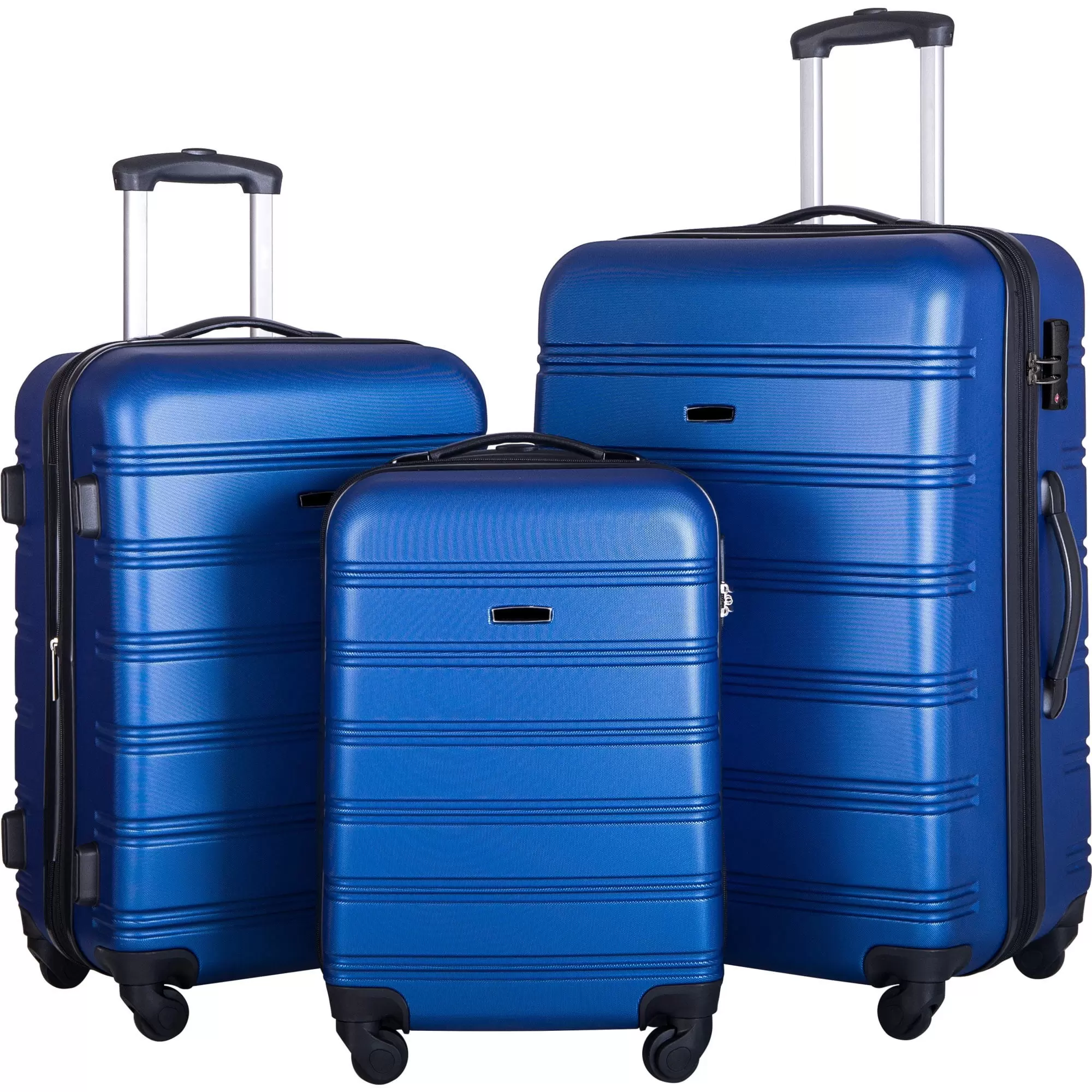 Luggage Set of 3. 20 24'' 28 Hardside Expandable Suitcase with TSA Lock. Lightweight Carry on Luggage Set for Long Travel. Colledge. Business Trip. Portable Suitcase Set for Men Women. Dark Blue