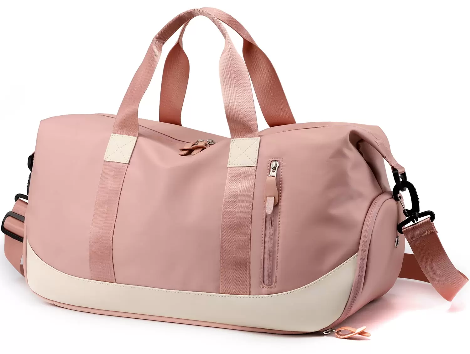 PlasMaller Travel Duffel Bags. Gym Bags For Men And Women Overnight Bag With Wet Pocket & Shoes Compartment. Pink