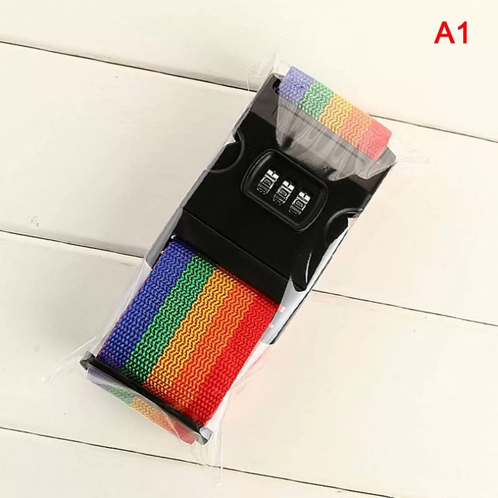 2M Rainbow Password Lock Packing Luggage Bag with Luggage Strap