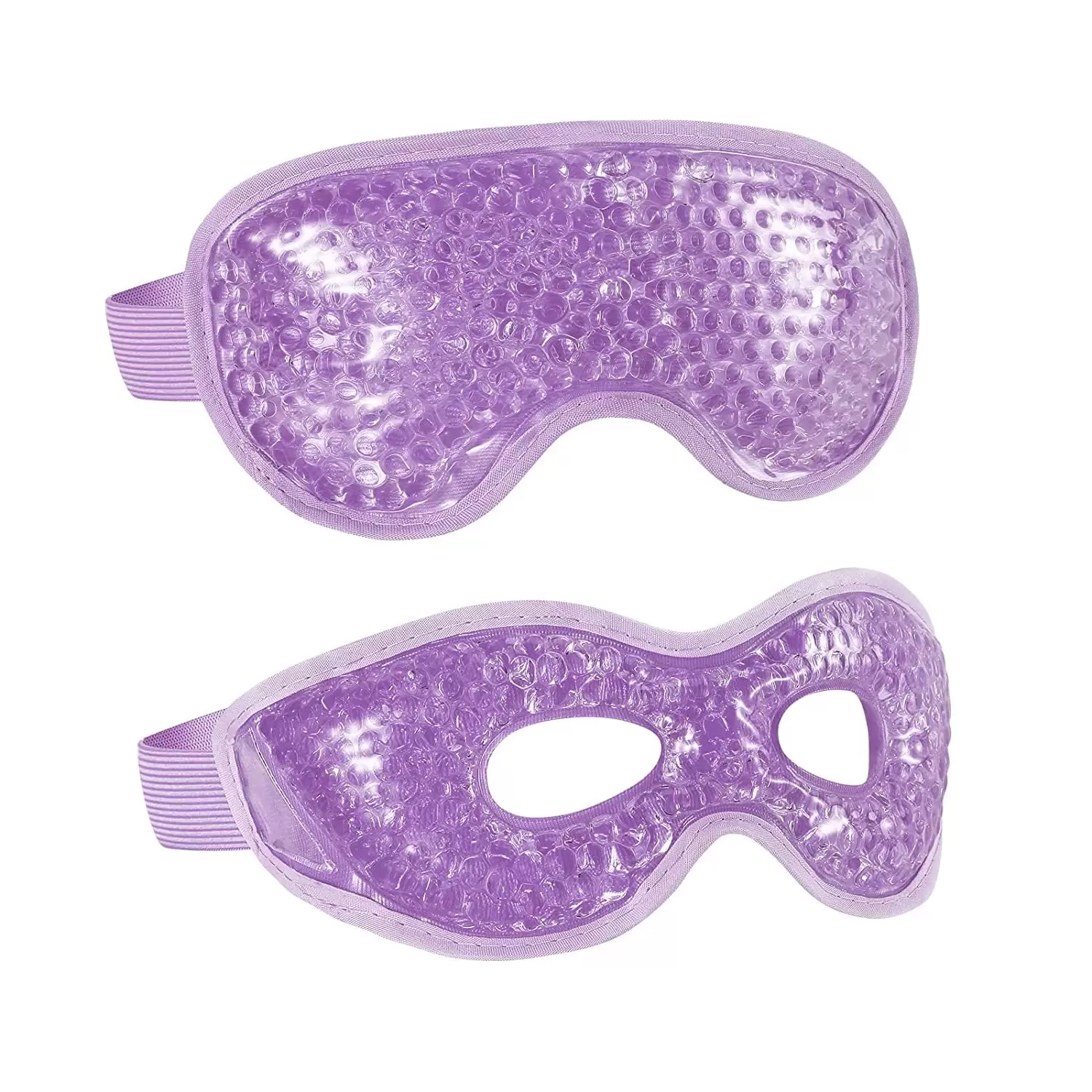 2PCS Gel Eye Mask Reusable Hot Cold Therapy Gel Bead Eye Mask for Puffiness /Dark Circles/Eye Bags /Dry Eyes/Headaches/Migraines/Stress Relief. Cooling Eye Mask Hot/Cold Compress Eye Mask (Purple)