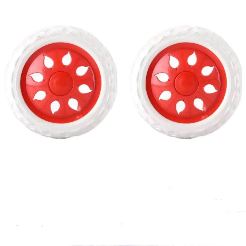 2PCS Suitcase Parts Accessories Luggage Black Shopping Cart Wheels Travelling Trolley Caster Rubber Foaming 6.5Inch Dia RED