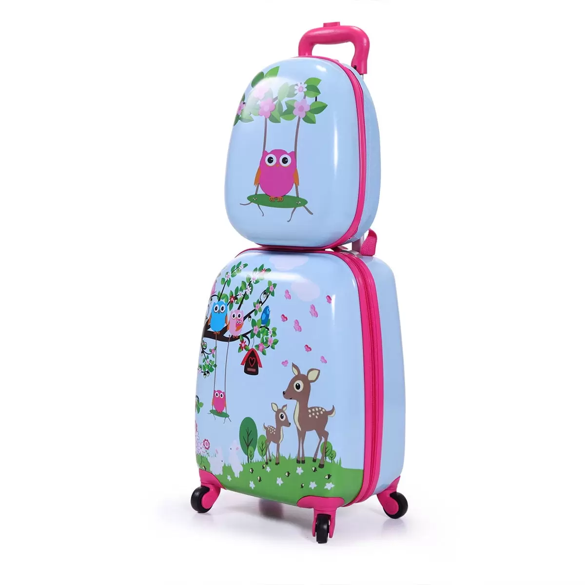 2Pcs 1216Kids Luggage Set Spinnercase Backpack School Travel Trolley ABS with 4 Universal Wheels