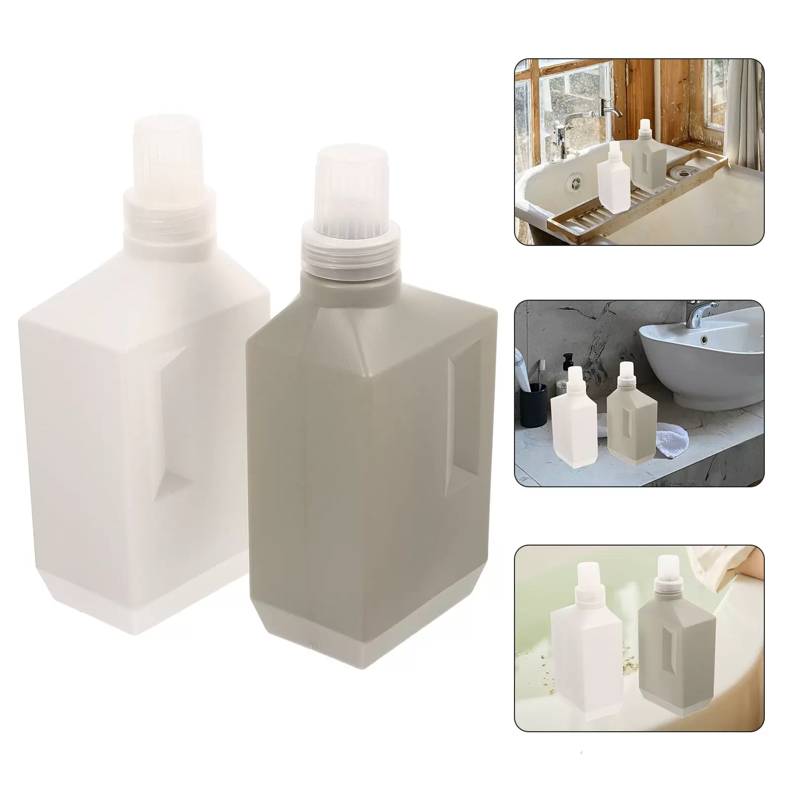 2Pcs Large Laundry Detergent Bottles Refillable Soap Containers Travel Shampoo Storage Bottles