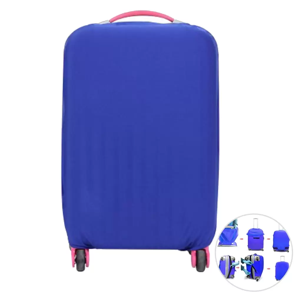 Tinksky Elastic Travel Luggage Cover Suitcase Trolley Case Protective Bag Dustproof Protector for 26-30 Inches (Blue)