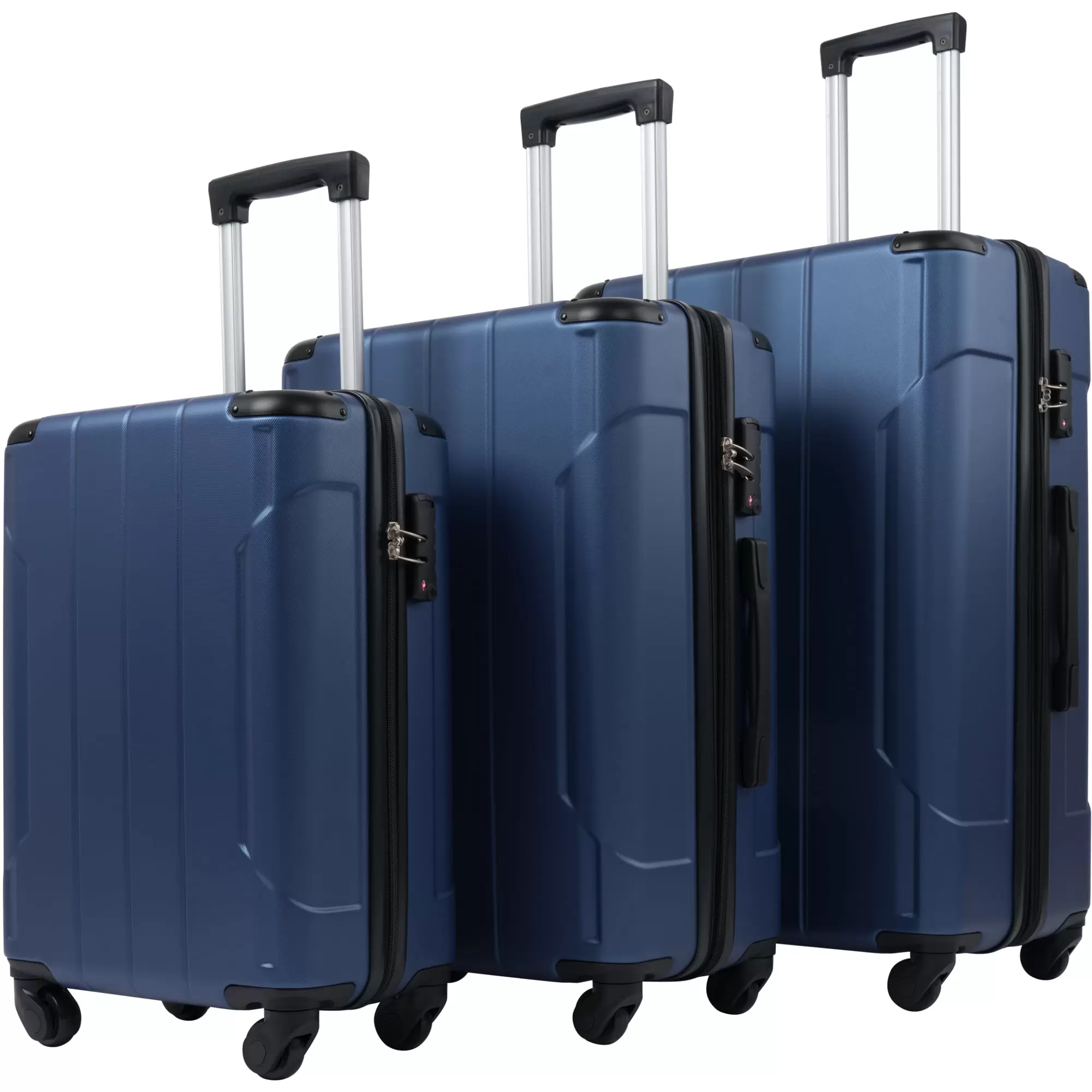 Luggage Set of 3. BTMWAY Hardshell Expandable Suitcase with TSA Lock. Lightweight Carry on Luggage Set for Long Travel. Colledge. Business Trip. Portable Spinner Suitcase Set for Men Women. Blue