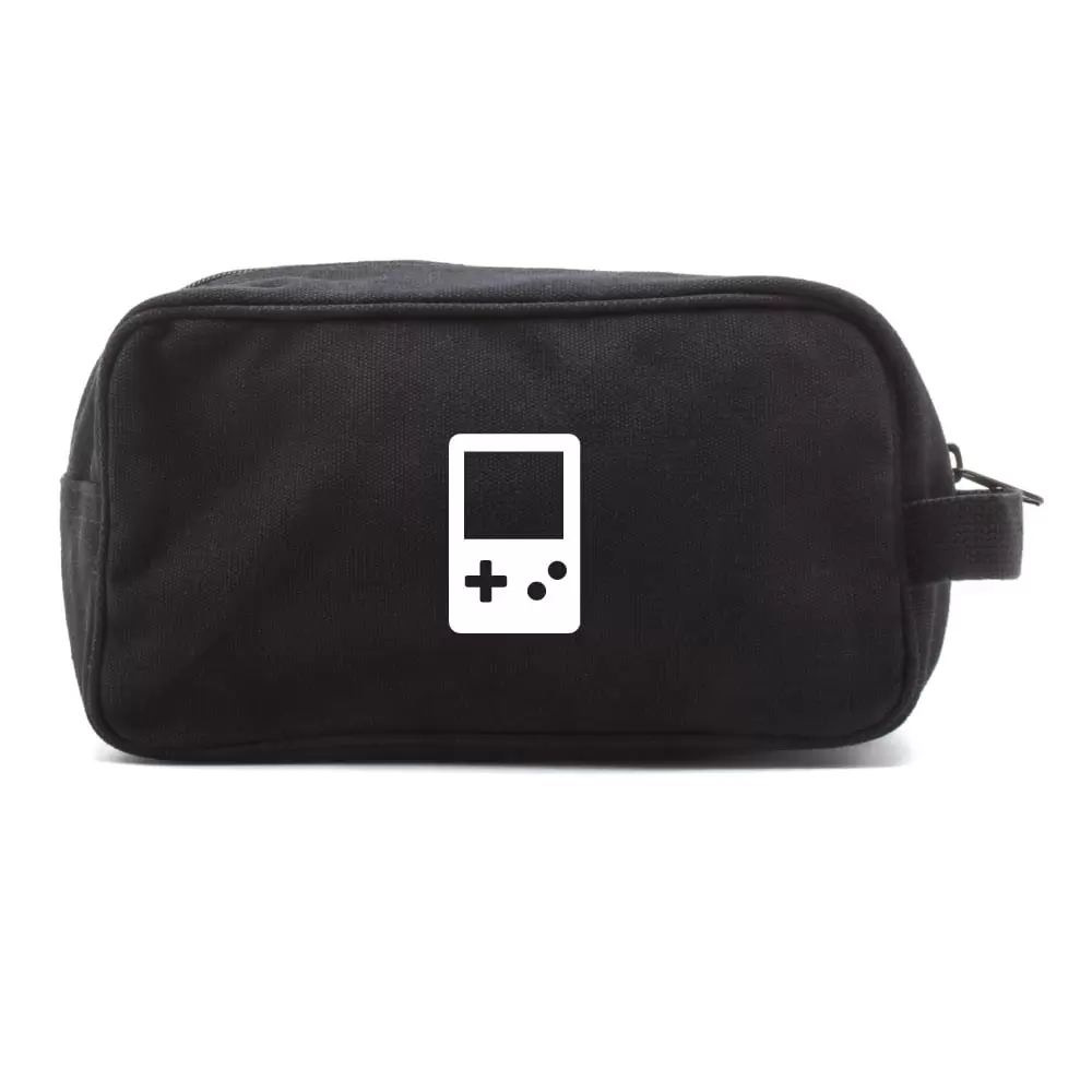 Gameboy Controller Canvas Dual Two Compartment Travel Toiletry Dopp Kit in Black