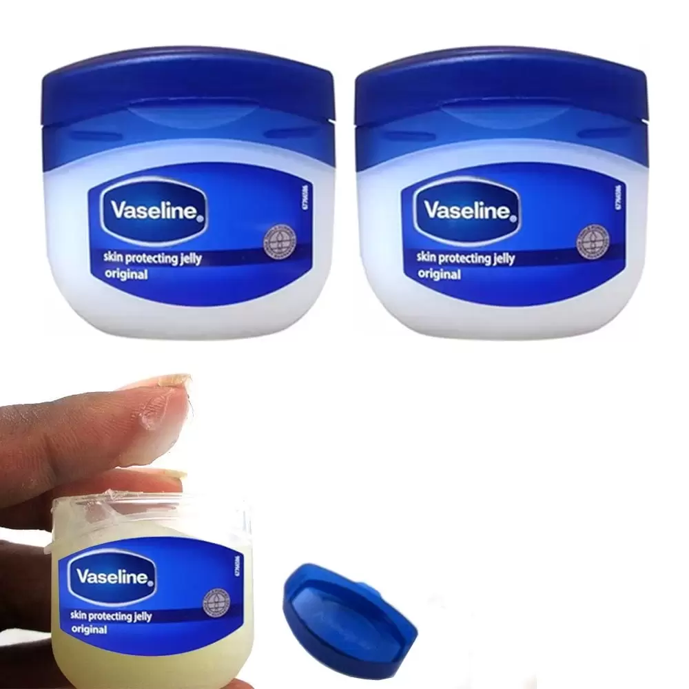 2pc Vaseline Original Therapy Lip Balm Gloss Glowing 0.25 Oz Petroleum Mini Jars