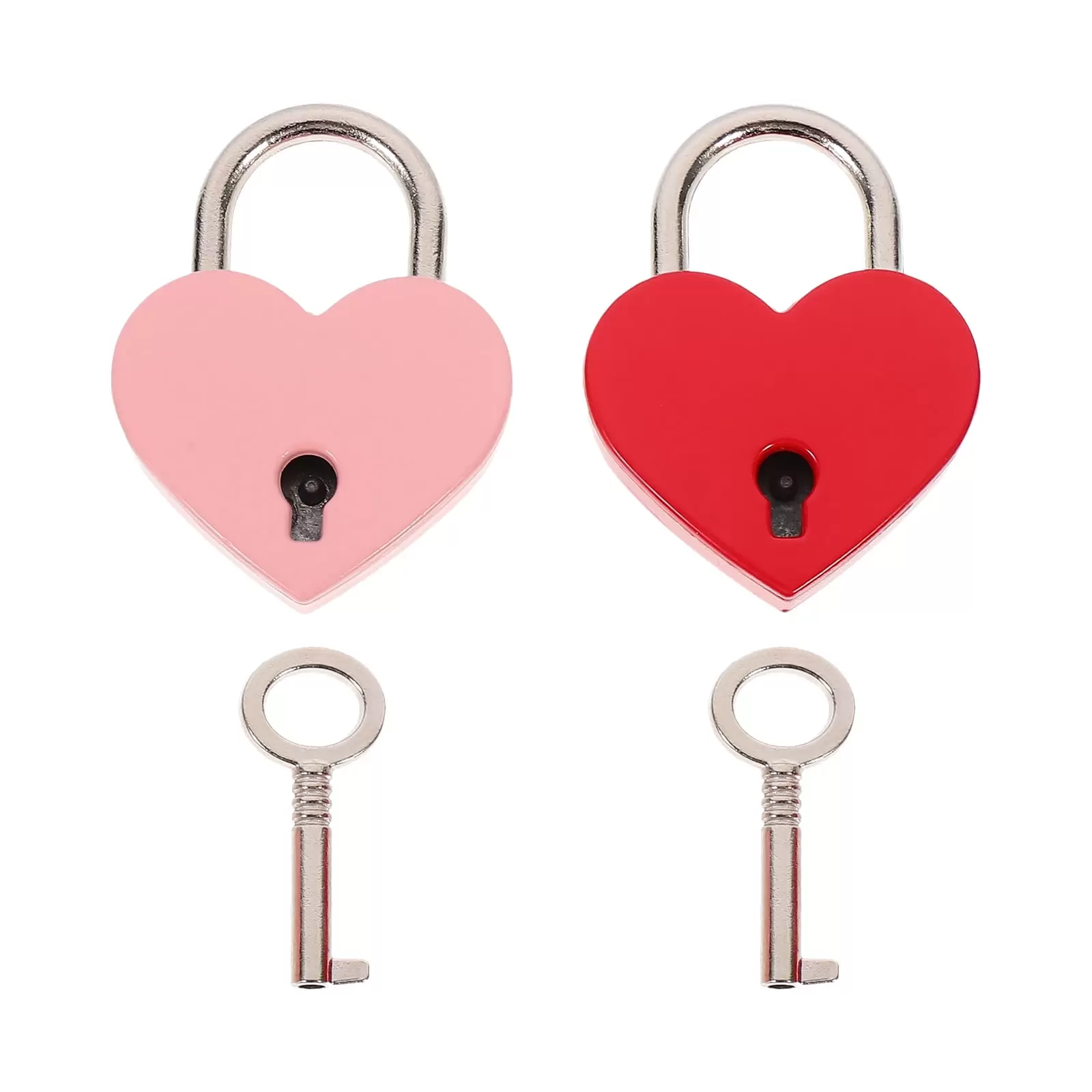 2pcs Heart-shaped Wishing Lock Wishing Couple Lock Hanging Luggage Lock