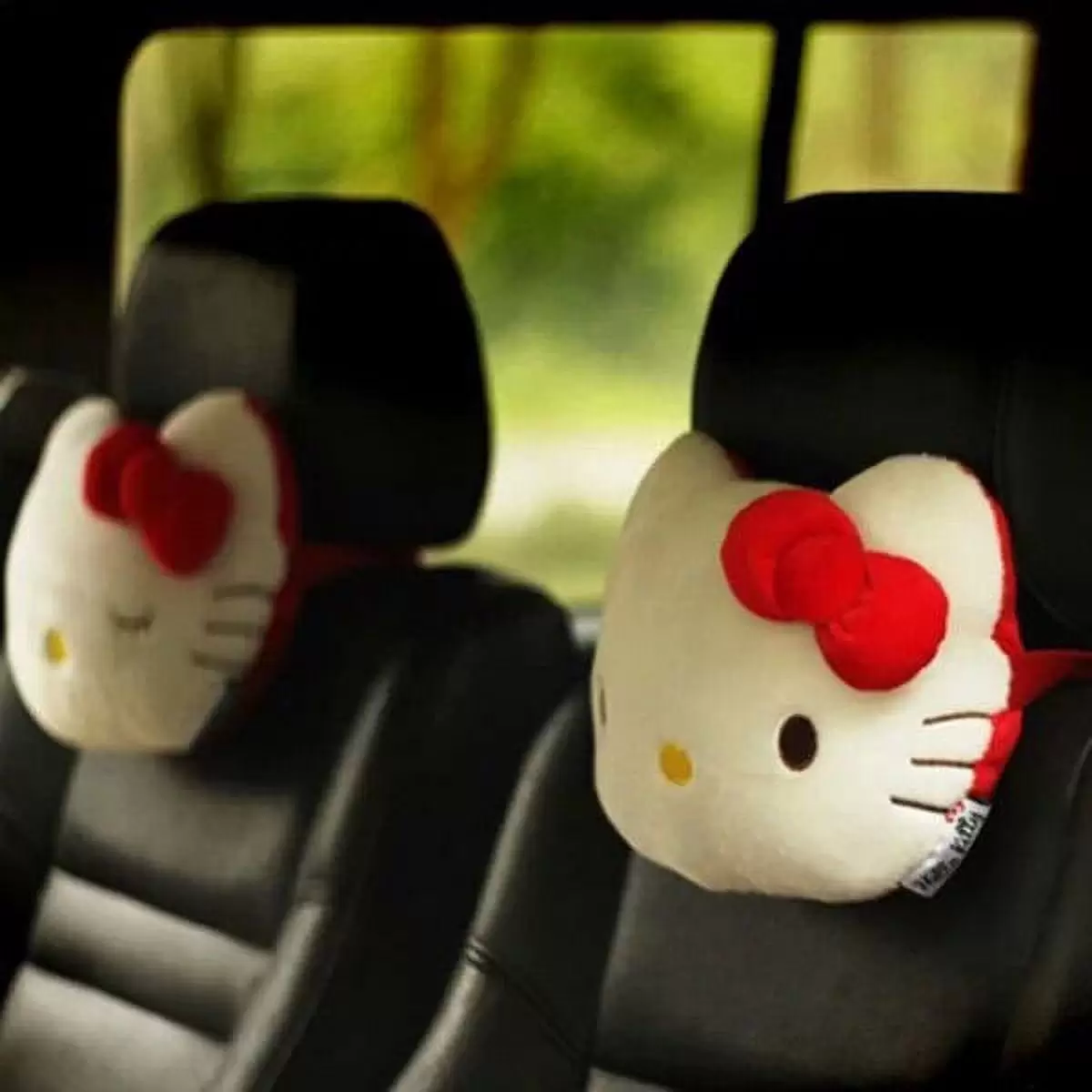 2pcs Kawaii Sanrio Hello Kitty Car Neck Pillow Head Restraint Auto Headrest Travel Pillow Neck Support Holder Seat Covers Decor