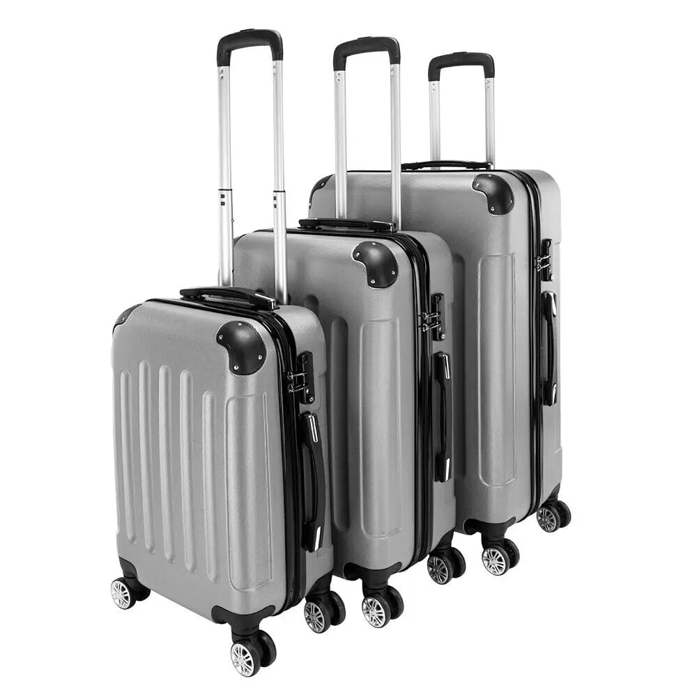 3 Pcs Luggage Sets. ABS Hardshell Hardside Lightweight Durable Spinner Wheels Suitcase Luggage Set(20/24/28)