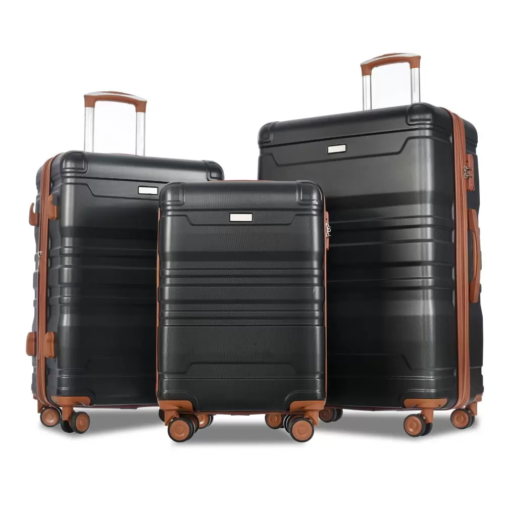 3 Piece Hardshell Luggage Set. Expandable Suitcase Sets with Spinner Wheels and TSA Lock