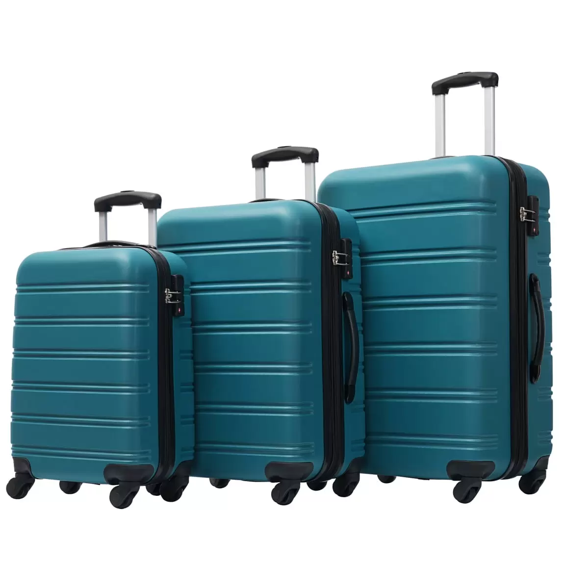 3 Piece Luggage Set with TSA Lock and 360?? Spinner Wheels. Hardshell Carry on Luggage Lightweight Suitcase Set 20 24 28. ABS Material. Antique Blue Green