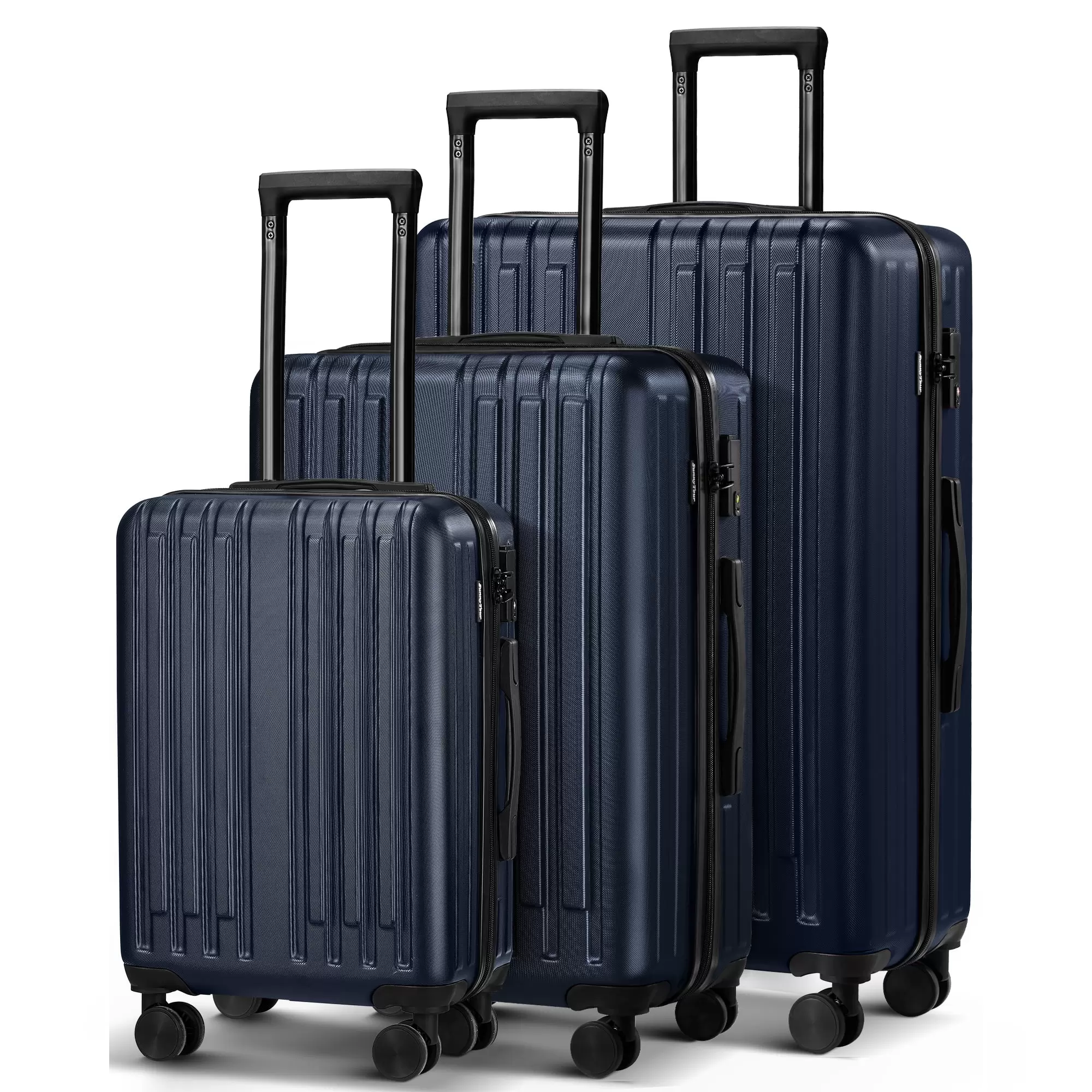 3 Piece Luggage Set with Wheels. 20-inch Carry on Luggage. 24 and 28 Checked Luggage.Deep Blue