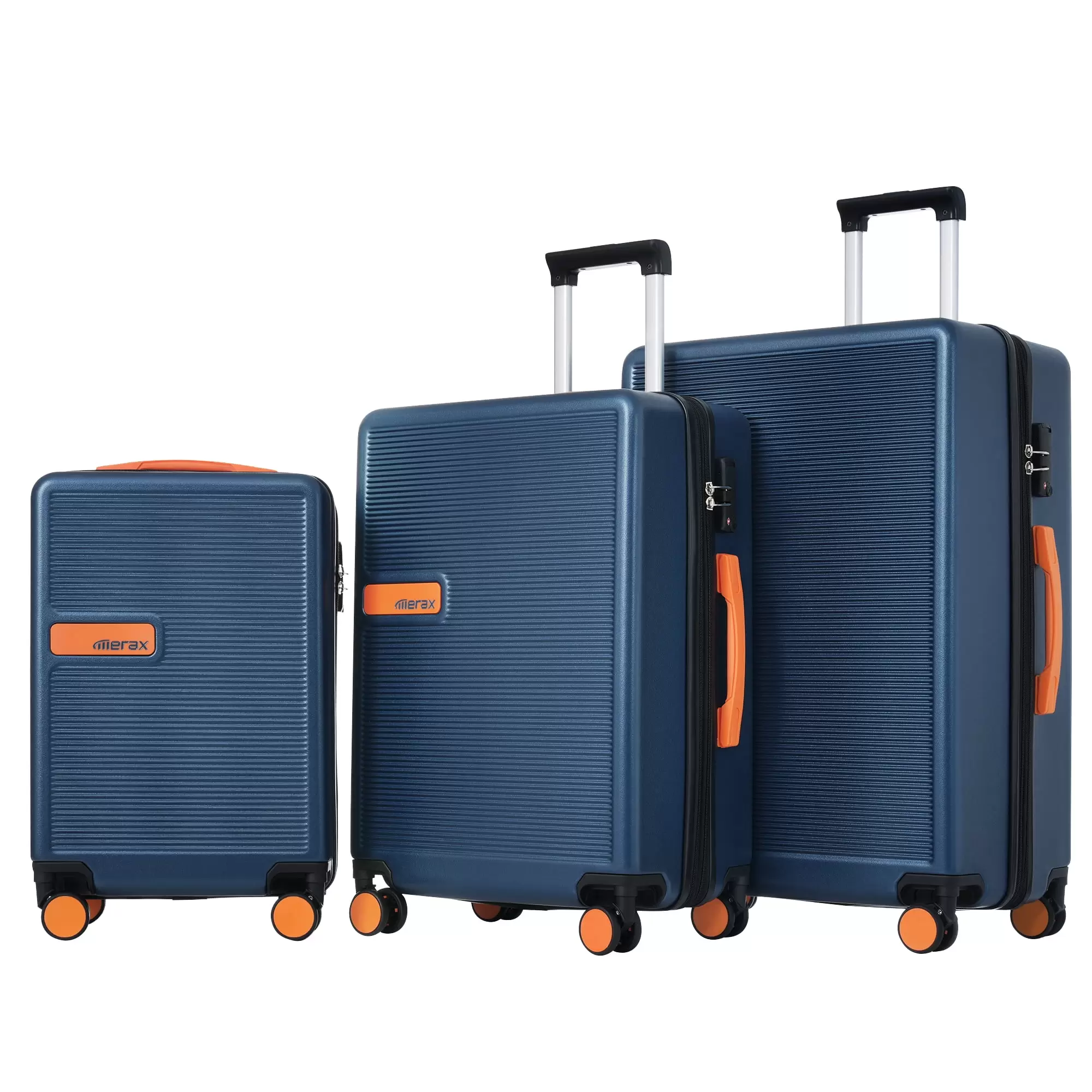 3 Piece Luggage Sets ABS Hardshell Hardside TSA Lock Lightweight Durable Spinner Wheels Suitcase. 20 24' 28