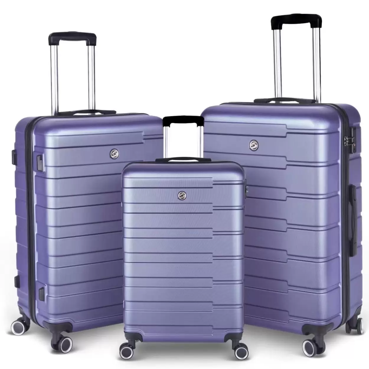 3 Piece Luggage Sets. Expandable ABS+PC Hardside Luggage with Spinner Wheels. Lightweight Durable Carry on Luggage Suitcase with TSA Lock for Women Men. 20/24/28 (Lavender Purple)