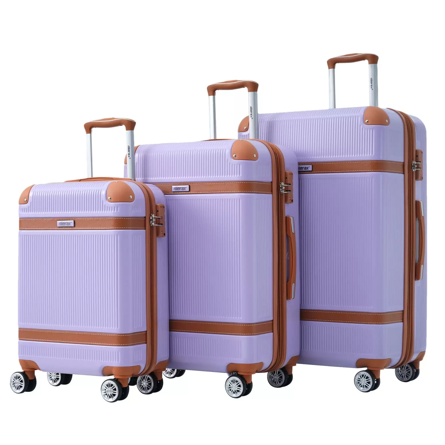 3 Piece Modern Hardshell Luggage. Lightweight Expandable Luggage Set of 3 with 8 Double Spinner Wheels. TSA Lock. 20/24/28Suitcase Set for Travel and Storage. Purple