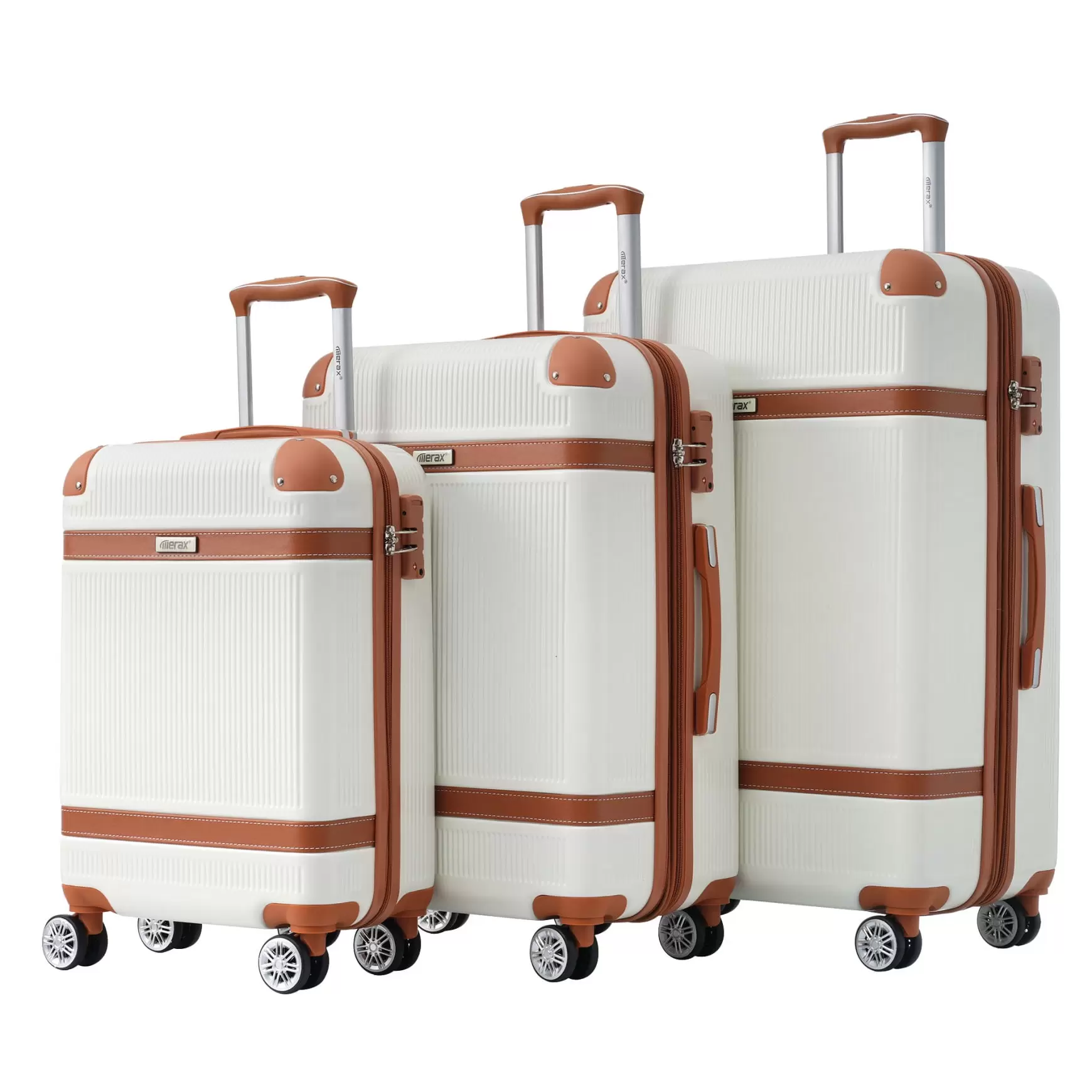 3 Pieces Luggage Sets. Expandable Travel Suitcase with TSA Lock and 360?? Double Spinner Wheels. 20/24/28 Hardshell Suitcase Sets for Women Men Weekender. White