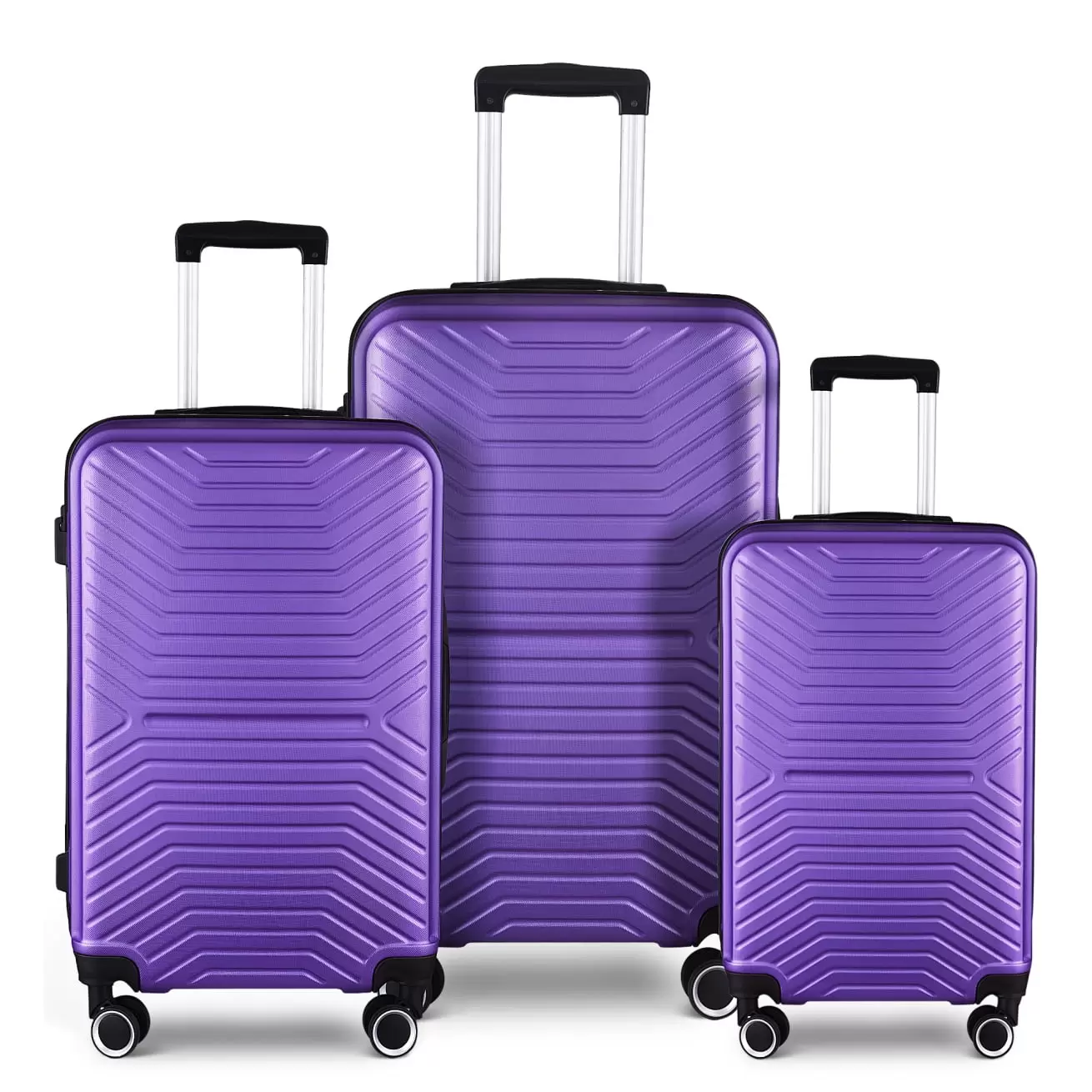 3-piece Luggage Sets. Travel Luggage with Spinner Wheels. Expandable ABS Luggage Hardshell Suitcase with TSA Lock Lightweight for Men Women. (20in/24in/28in). Purple