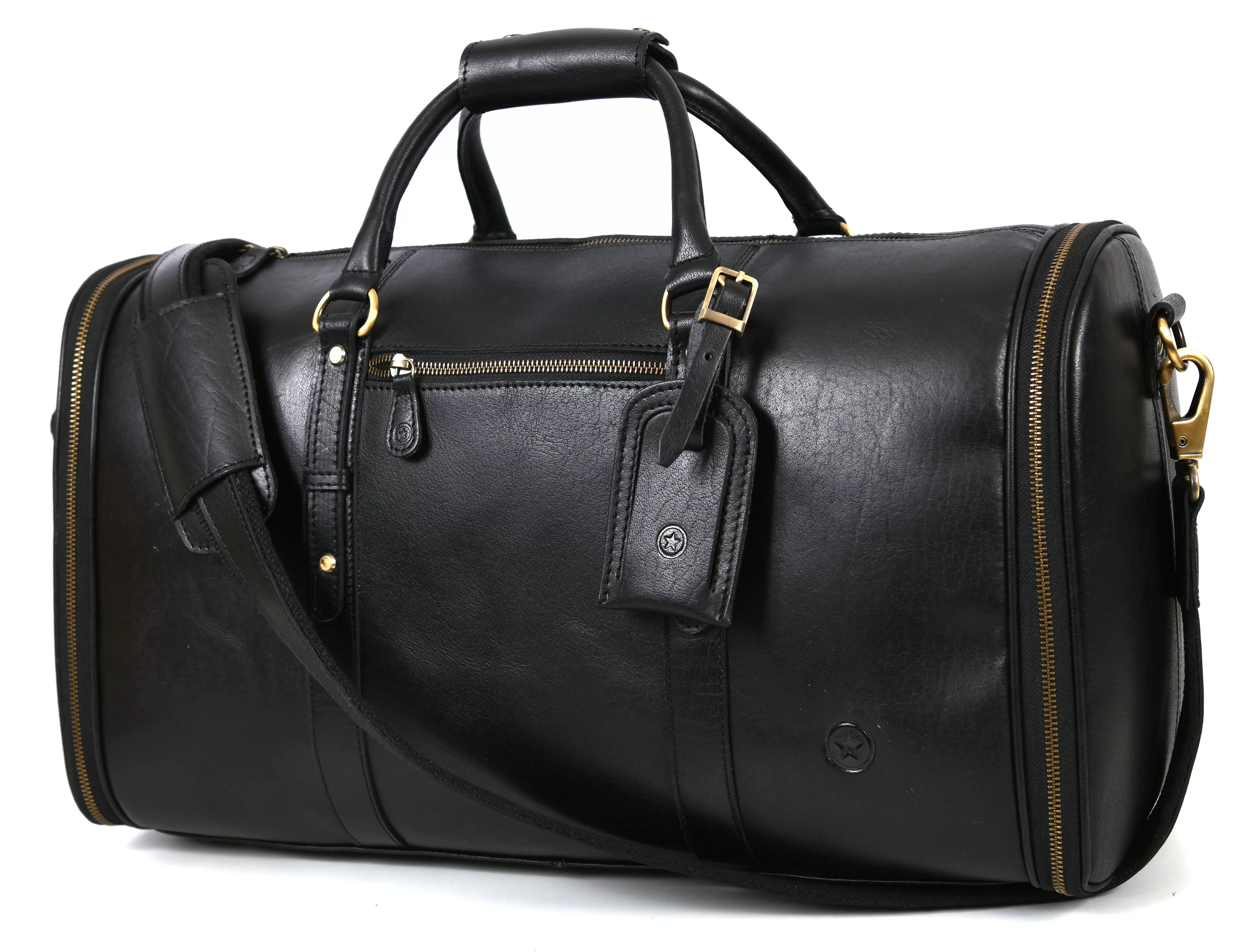 30 Inch Expandable Leather Travel Duffle Bag | Gym Sports Bag Airplane Luggage Carry-On Bag | Gift for Father's Day By Aaron Leather Goods