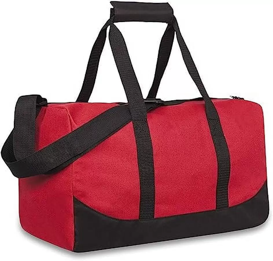 30 Liter. 17 Inch Canvas Duffle Bags for Men and Women ?C Travel Weekender Overnight Carry-On Shoulder Duffel Tote Bags - Red