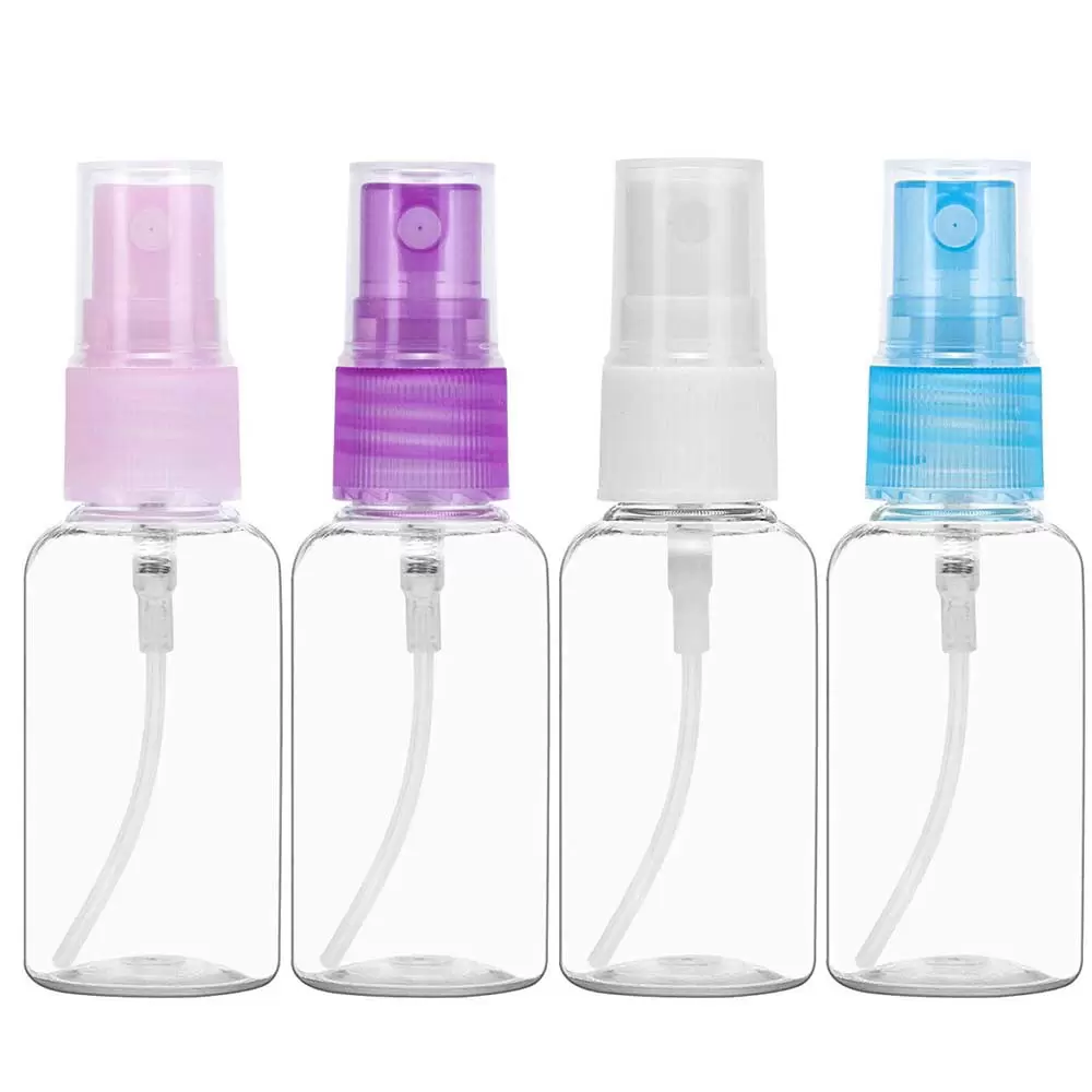 30ML Portable Refillable Plastic Fine Mist Perfume Cosmetic Atomizers Make Up Clear Empty Spray Sprayer Bottle PET Spray Bottles Pump (4Pcs)