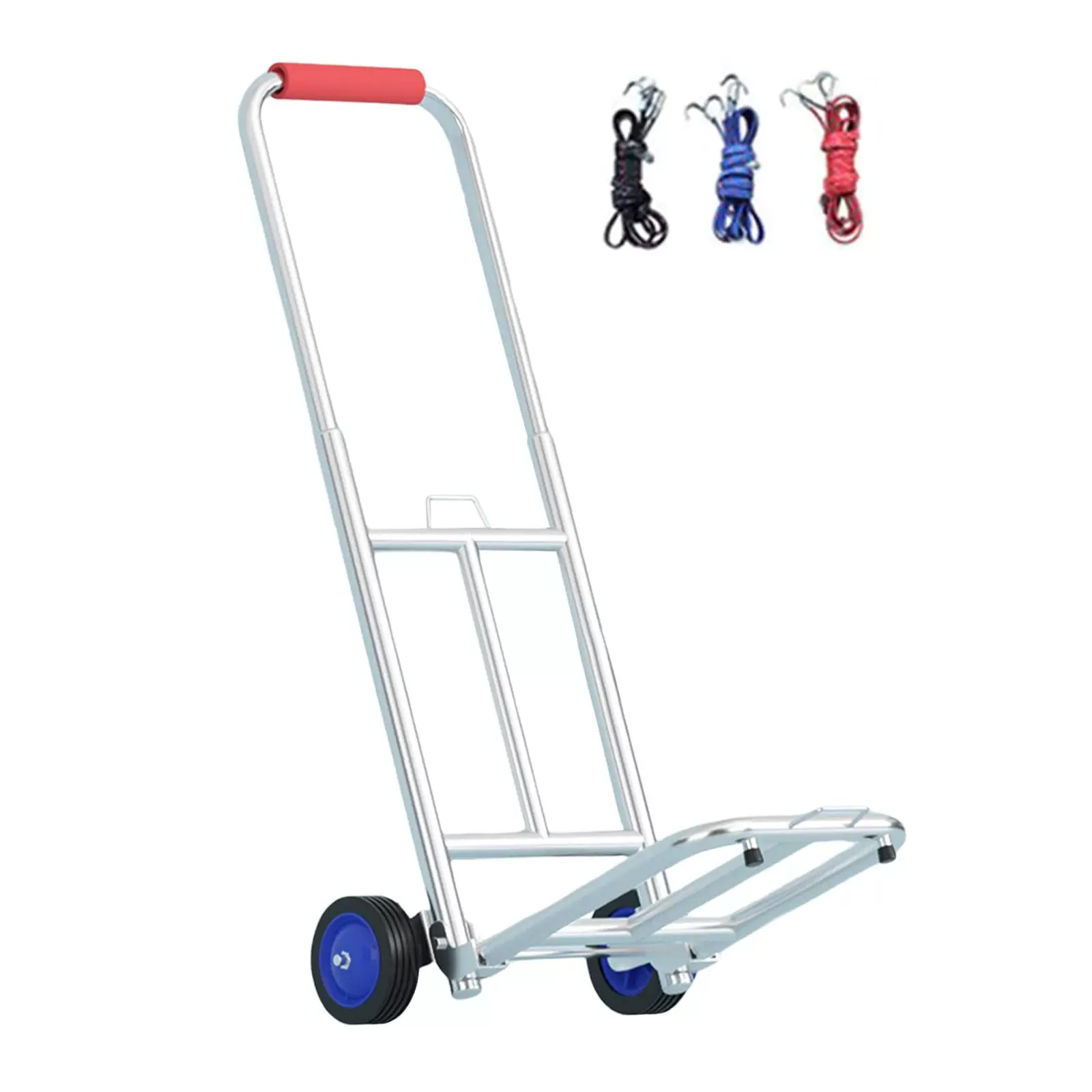 Foldable Hand Cart Compact with Rope Luggage Cart for Office Travel Shopping 25mm Tube Diameter