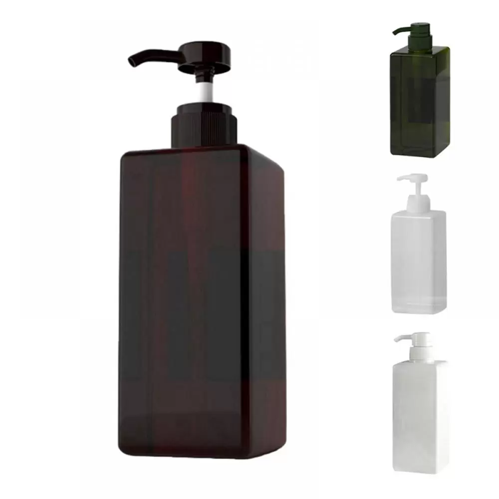 Dispenser Refillable Bottles. Shampoo Conditioner & Wash Shower Refillable Containers Pet Plastic Empty Amber Pump Bottle