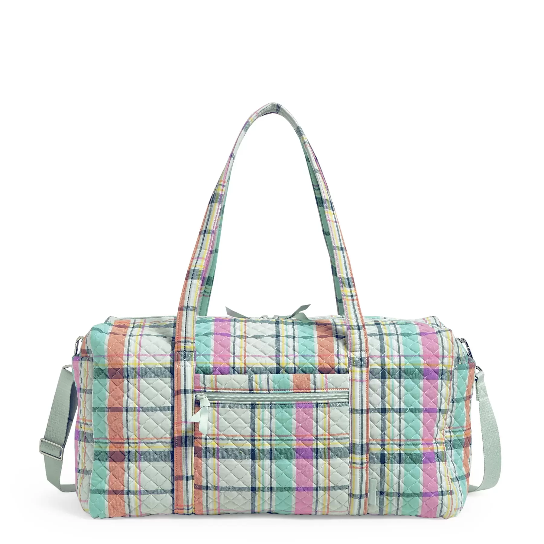 Vera Bradley Women's Recycled Cotton Large Travel Duffel Bag Pastel Plaid