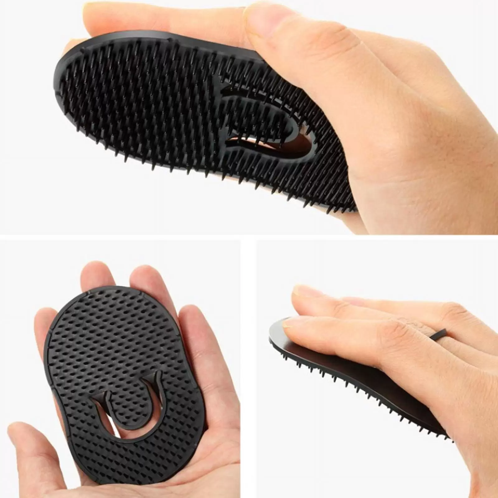 3Pcs Small Round Hair Brush Pocket Comb Hair Men Beard Mustache Palm Travel Scalp Massager Portable