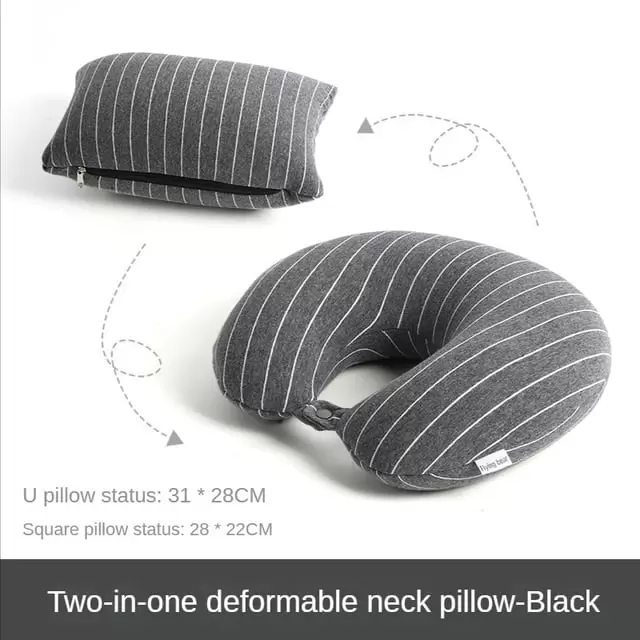 Multifunctional U-shaped Neck Pillow 2 In 1 Memory Foam Car Aircraft Neck Pillow Slow Rebound Soft Travel Headrest Flying Sleep