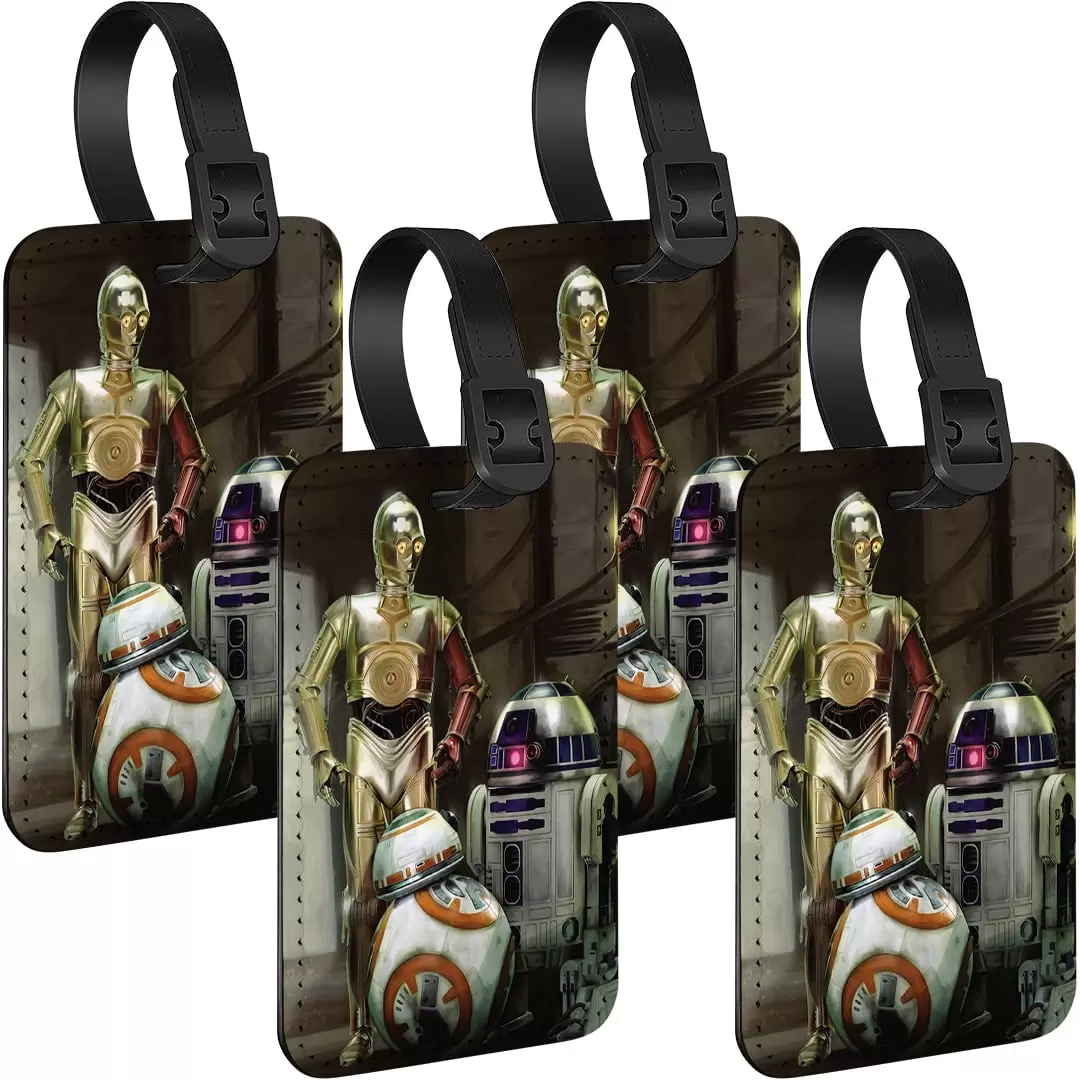 4 Pack Rectangle PU Leather Luggage Tags for Travel Suitcase Baggage 4.05 x 2.83 inches-Star Wars LN28