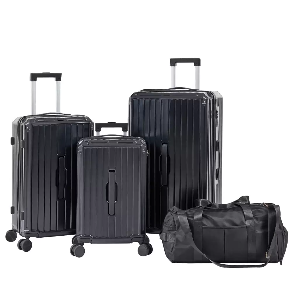 4 Piece Luggage Set. Travel Luggage Suitcase with TSA Lock. Collapsible Cup Holder and 360 Degree Silent Spinner Wheels