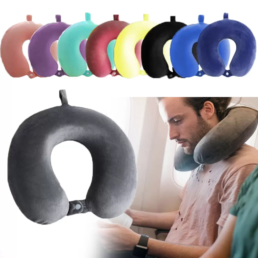 Sunjoy Tech Travel Pillow. U Shaped Neck Pillow. Ultra Soft Comfortable Cushion for Neck Support. Lightweight Headrest. Machine Washable. Great for Airplane Chair. Car