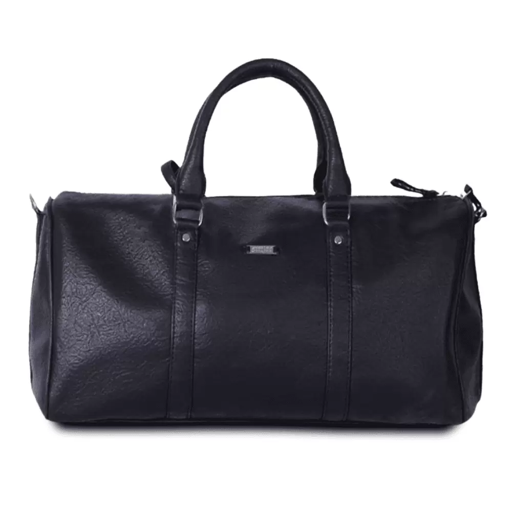 Strutt Black Leather Light Weight Unisex Cabin/Duffle Carry-on Bag