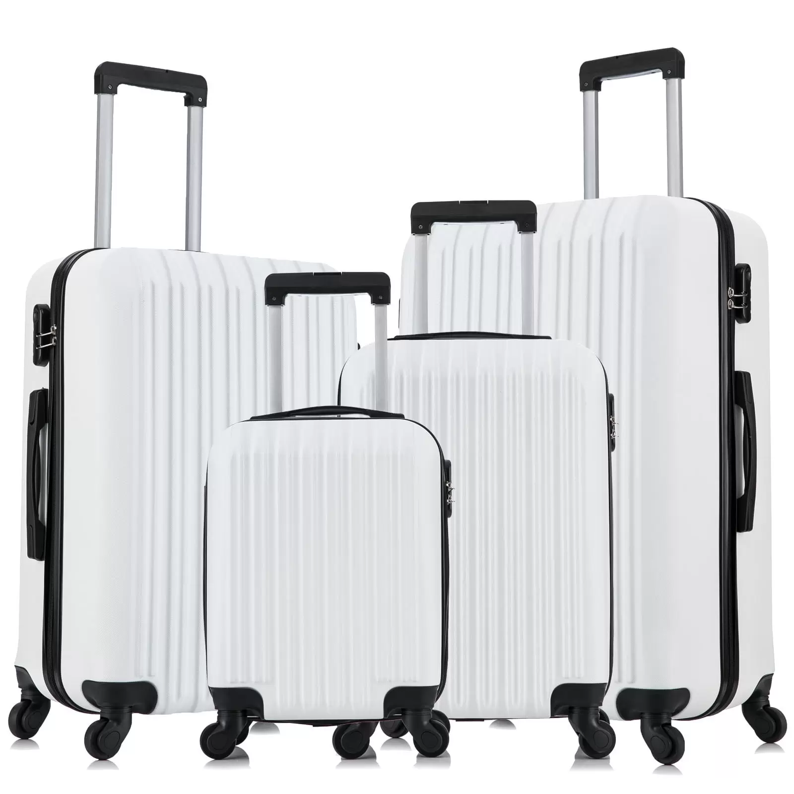 4 piece spinner luggage set luggage sets hardside with spinner wheels luggage set clearance Milk White