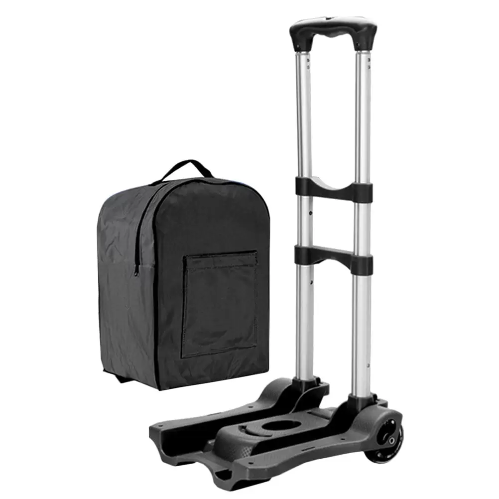 1 Set Foldable Trolley Shopping Cart Transporting Stuff Trolley Luggage Cart with Backpack