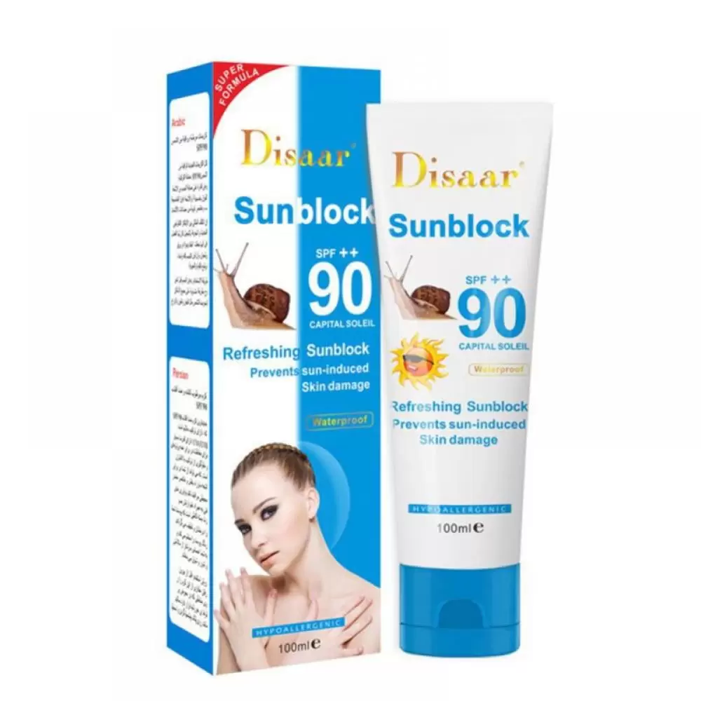 100g Snail Sunscreen CreamSPF90PA++.Protection Face Cream Disaar Sunblock 90++ Protective Cream Pigmentation