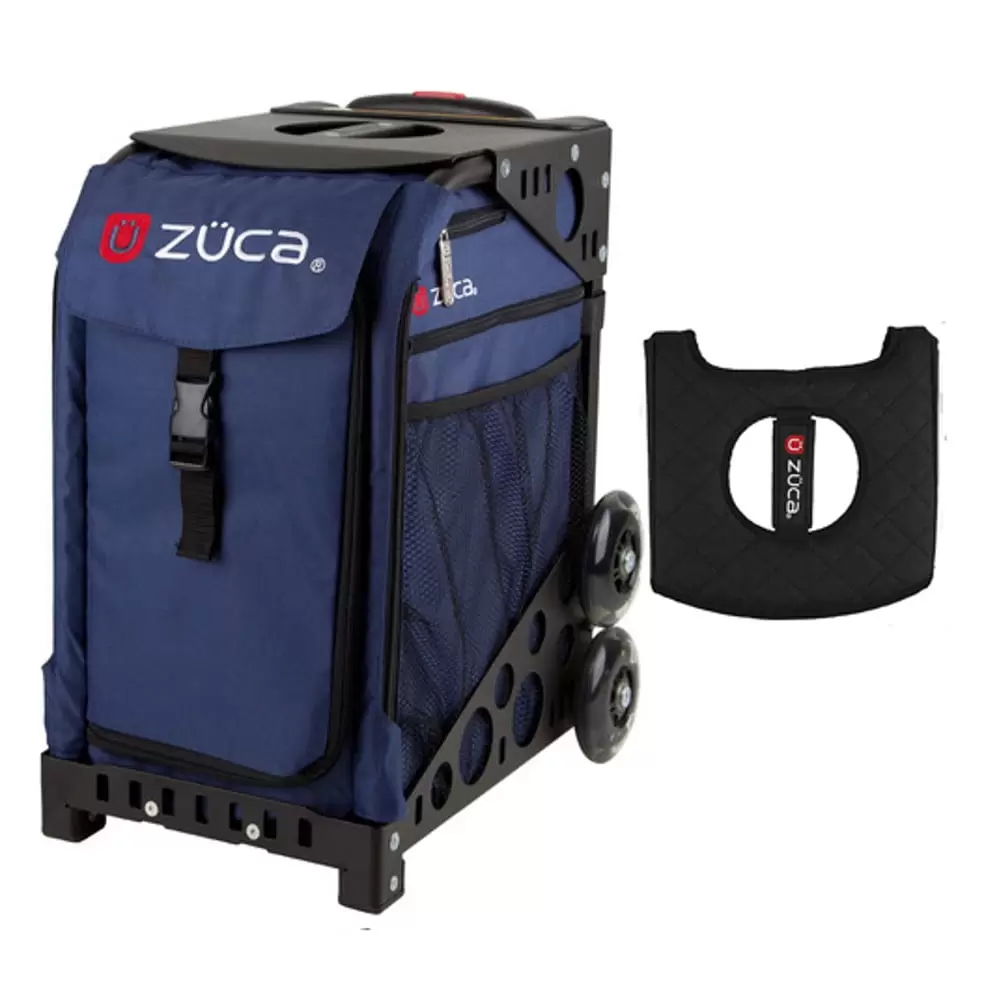 Zuca 18 Sport Bag - Midnight with Non- Flashing Wheels and Black/Pink Seat Cover ( Black Frame)