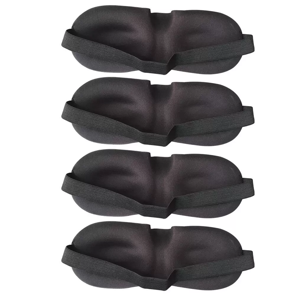 4pcs Eyeshade Eyepatch Comfortable Eye Mask Sleeping Mask Eye Shade (Black)