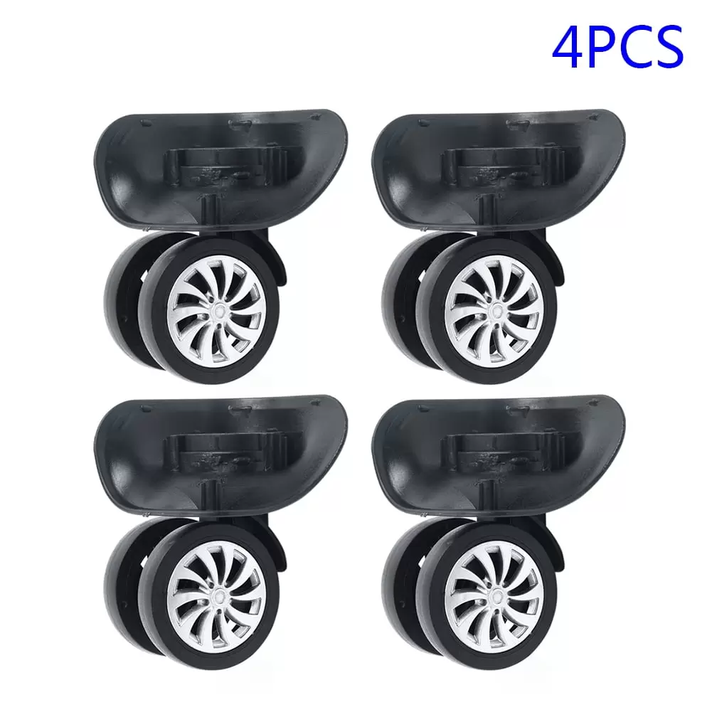 4pcs Set Replacement Luggage Suitcase Wheels Swivel Universal Wheel Black