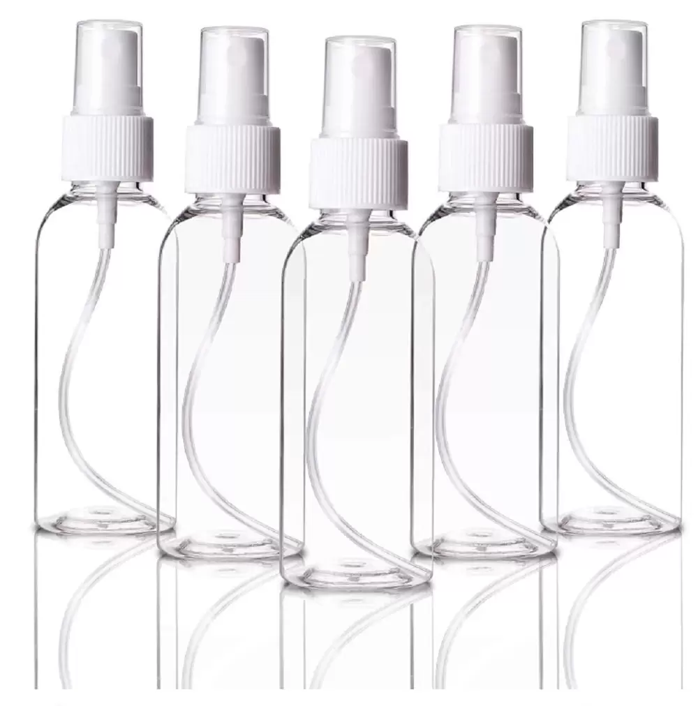 5-Pack Travel Transparent Plastic Perfume Atomizers ?C Reusable Empty Spray Bottles for Convenient Fragrance Carry TIKA