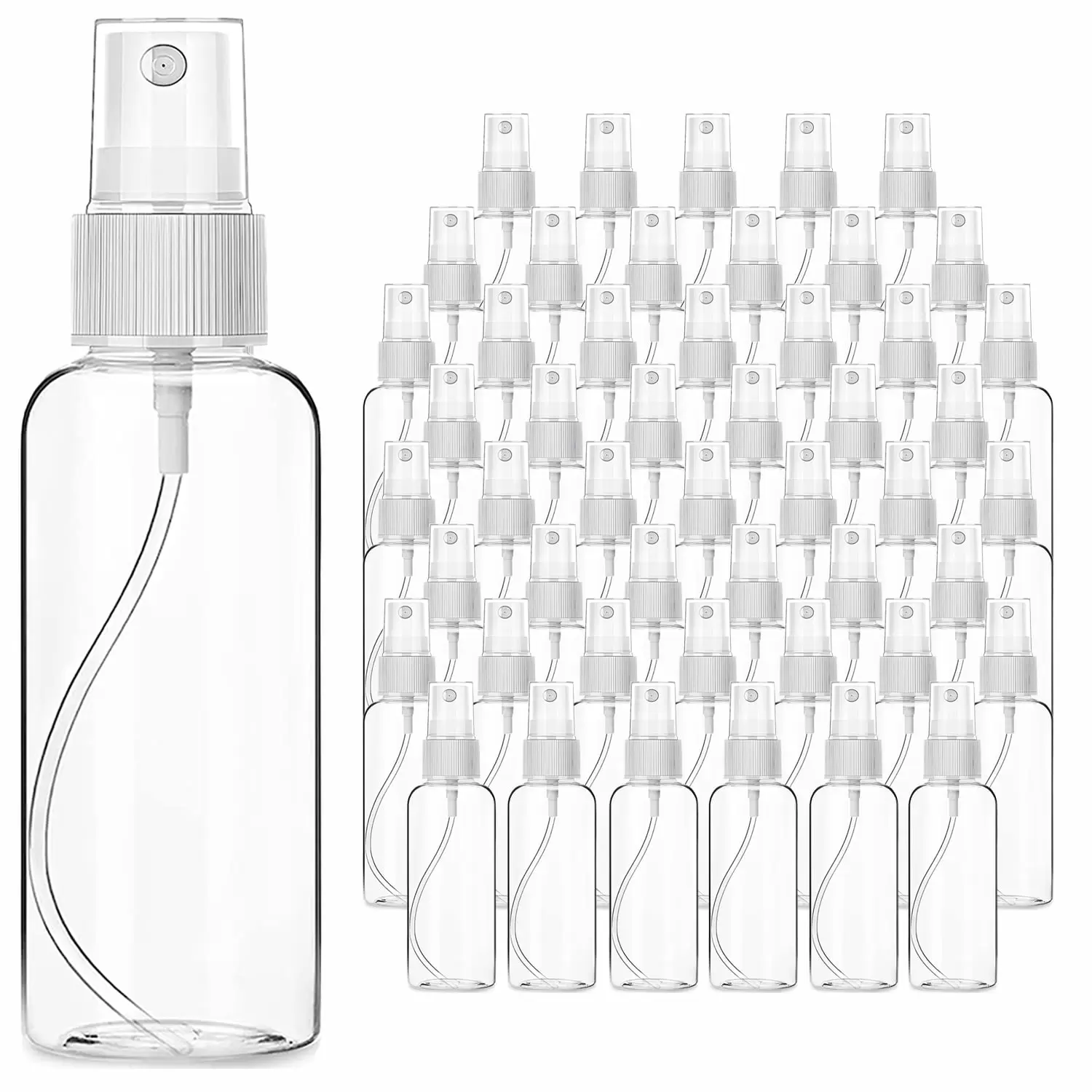 50-Pack 3oz Small Mini Water Spray Bottle. Plastic Clear Liquid Refillable Containers. Perfume Plant Hair Travel Mist Spray Bottles