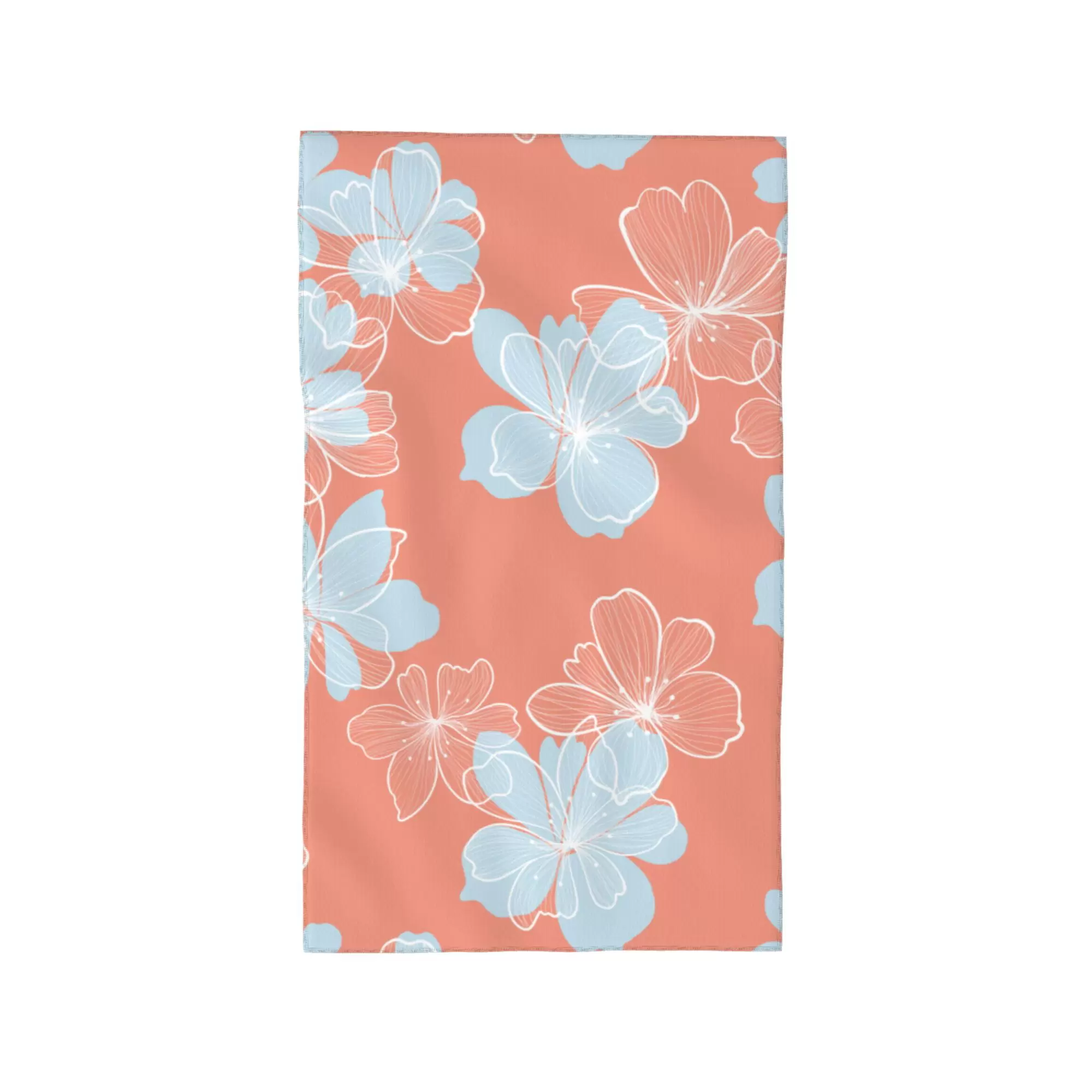 Red Simple Line Flower Face Wash Cloth. Absorbent Towel. Suitable for All Skin .27.5 x 16-Inch