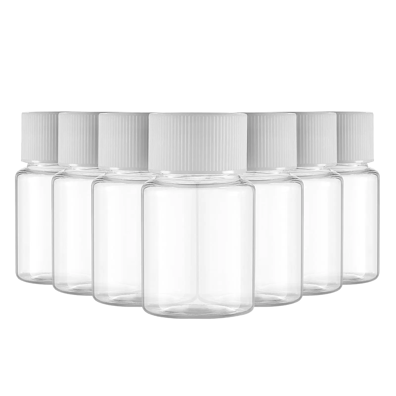 10pcs Travel Size Plastic Bottles Empty Small Vials Screw Lid Refillable Containers for Powder Liquids (30ML)