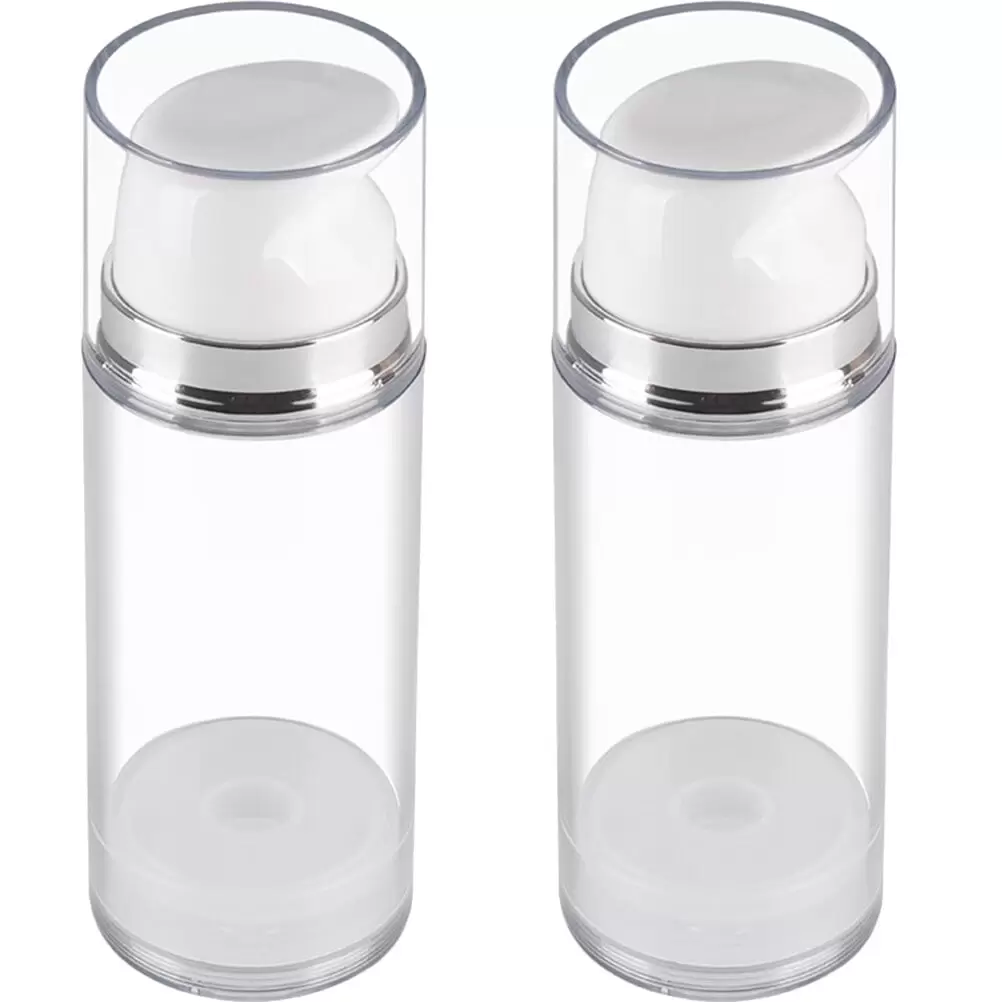 2Pcs Airless Pump Bottle Empty Refillable Airless Vacuum Pump Cream Lotion Bottle Travel Bottles