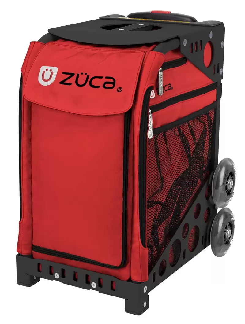 Zuca 18 Sport Bag - Chili with Flashing Wheels (Black Frame)