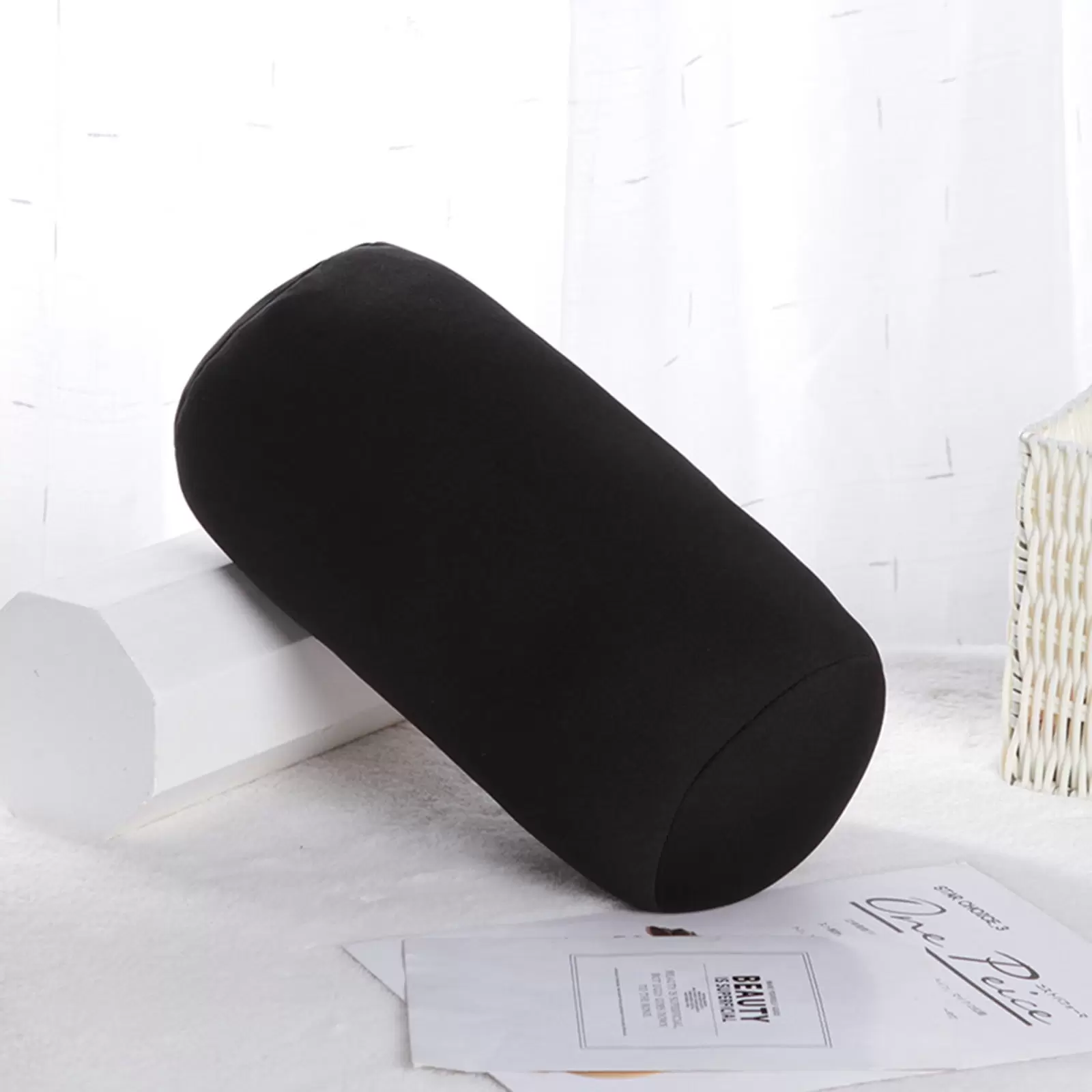 VOSS Roll Cushion Round Memory Foam Neck Bolster Cylinder Nap Case